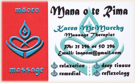 Businesscard Karen Mc Murchy / polynesian massage