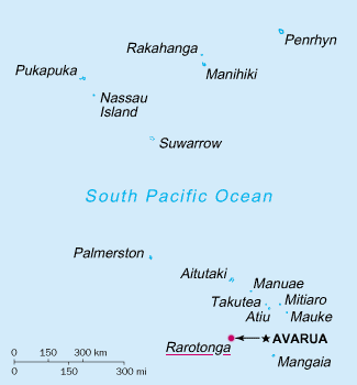 Rarotonga innerhalb der Cook Islands