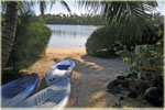 kayak, the beach and the lagoon