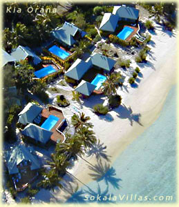 aerial photo of Sokala Villas on Muri Beach - click to enlarge