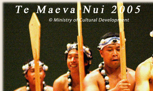 Dance Group from Mitiaro with ura pau (drumdance) - Te Maeva Nui 2005 / Cook Islands